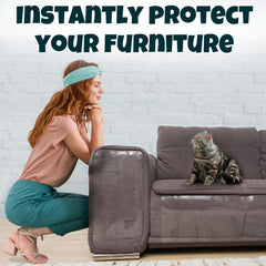 FixZilla transparent couch protector, discreetly guards furniture surfaces.