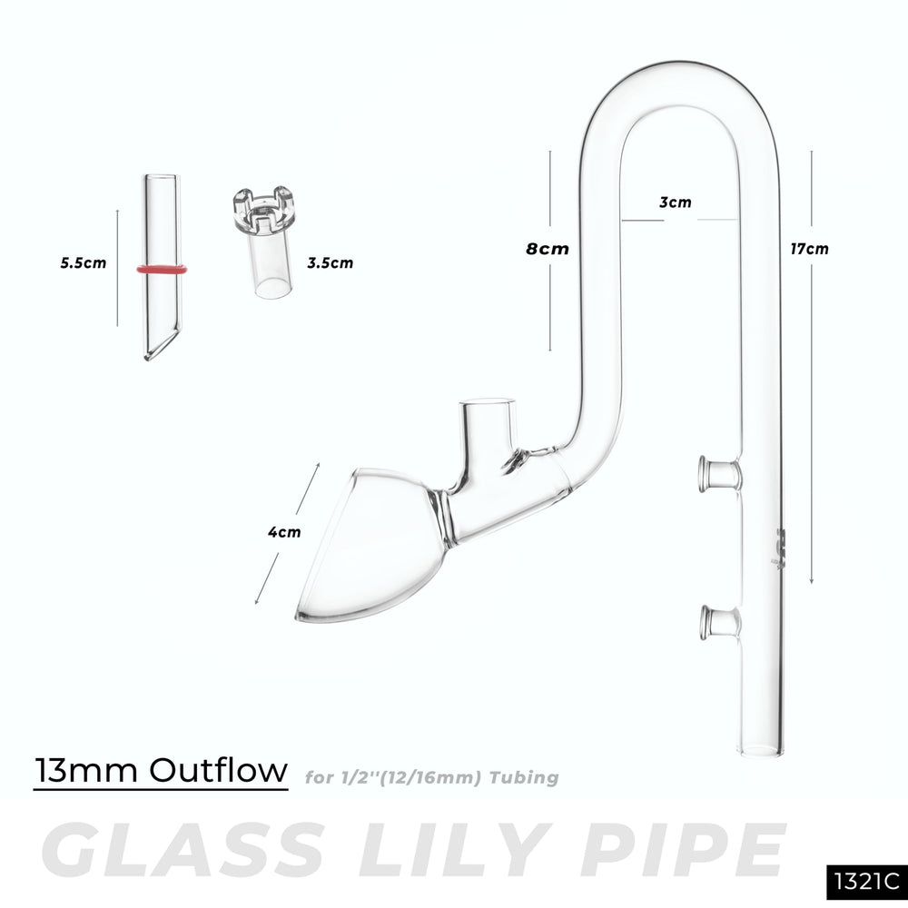 FJARDE Lily Pipe minimalist glass design sits near tank edge for rimless tanks.
