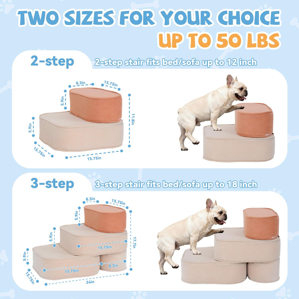 FKSLIFE Dog Stairs easy-clean fabric resists wear and stains.