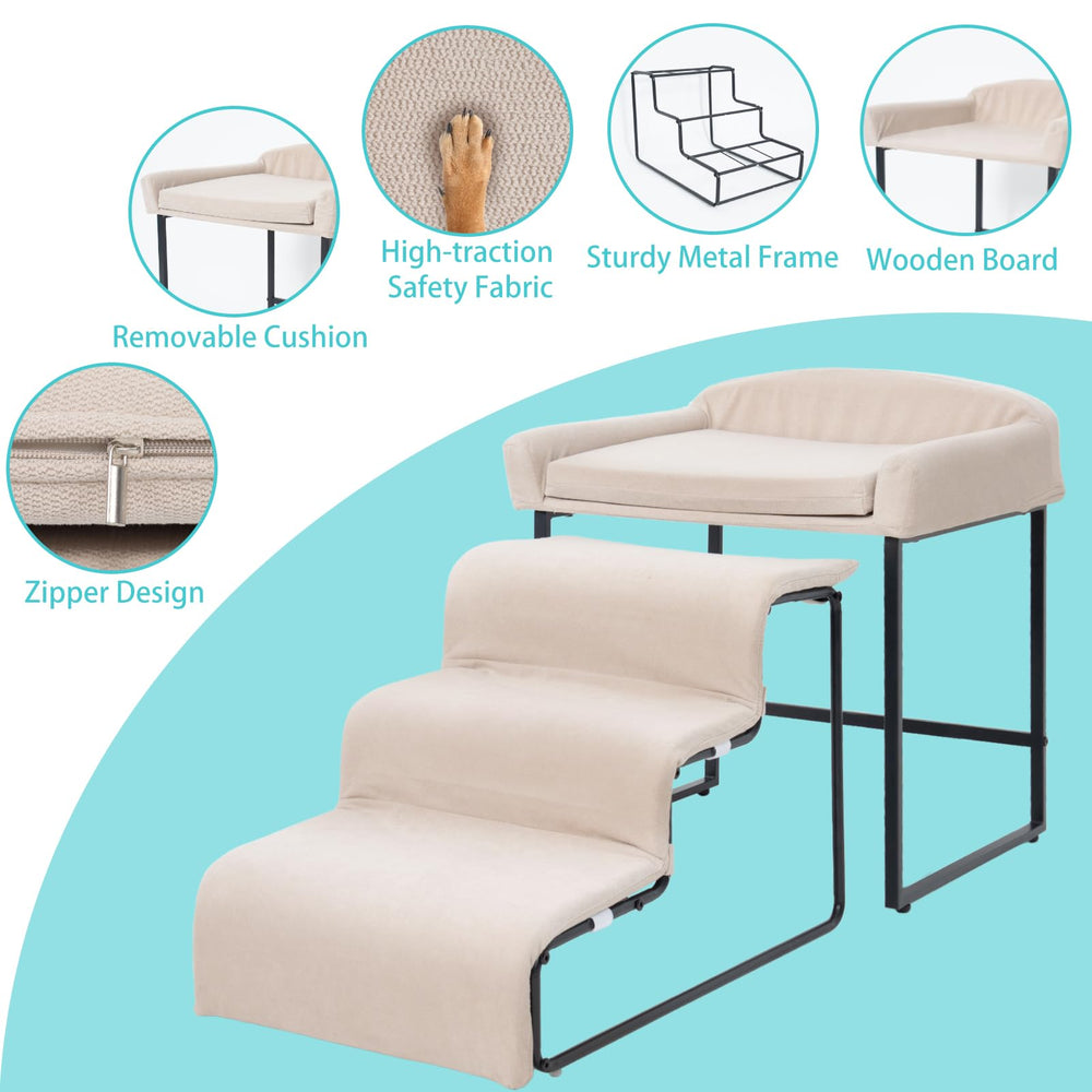 FKSLIFE dog window perch elevated seat keeps your pet nearby while you work