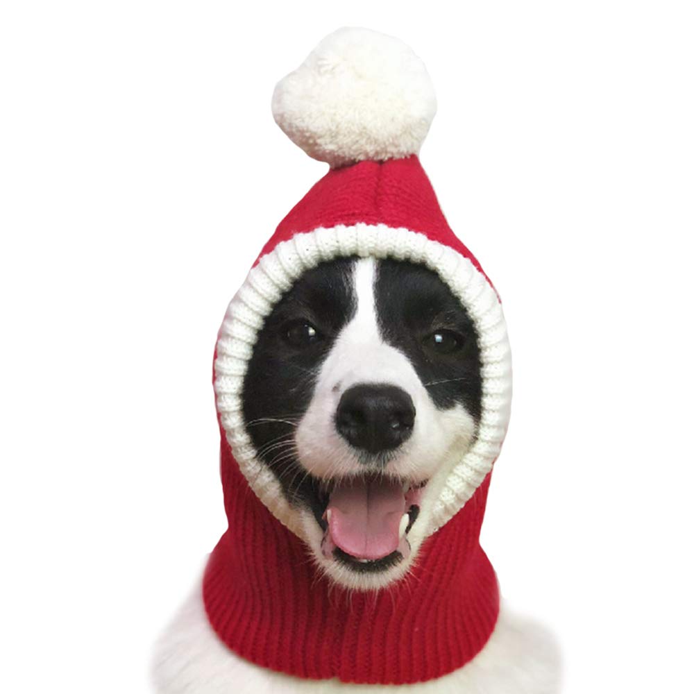 FLAdorepet Christmas dog hat front view enhances festive photo moments with cozy knit