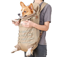 FLAdorepet dog carrier tactical backpack front view for hands-free travel
