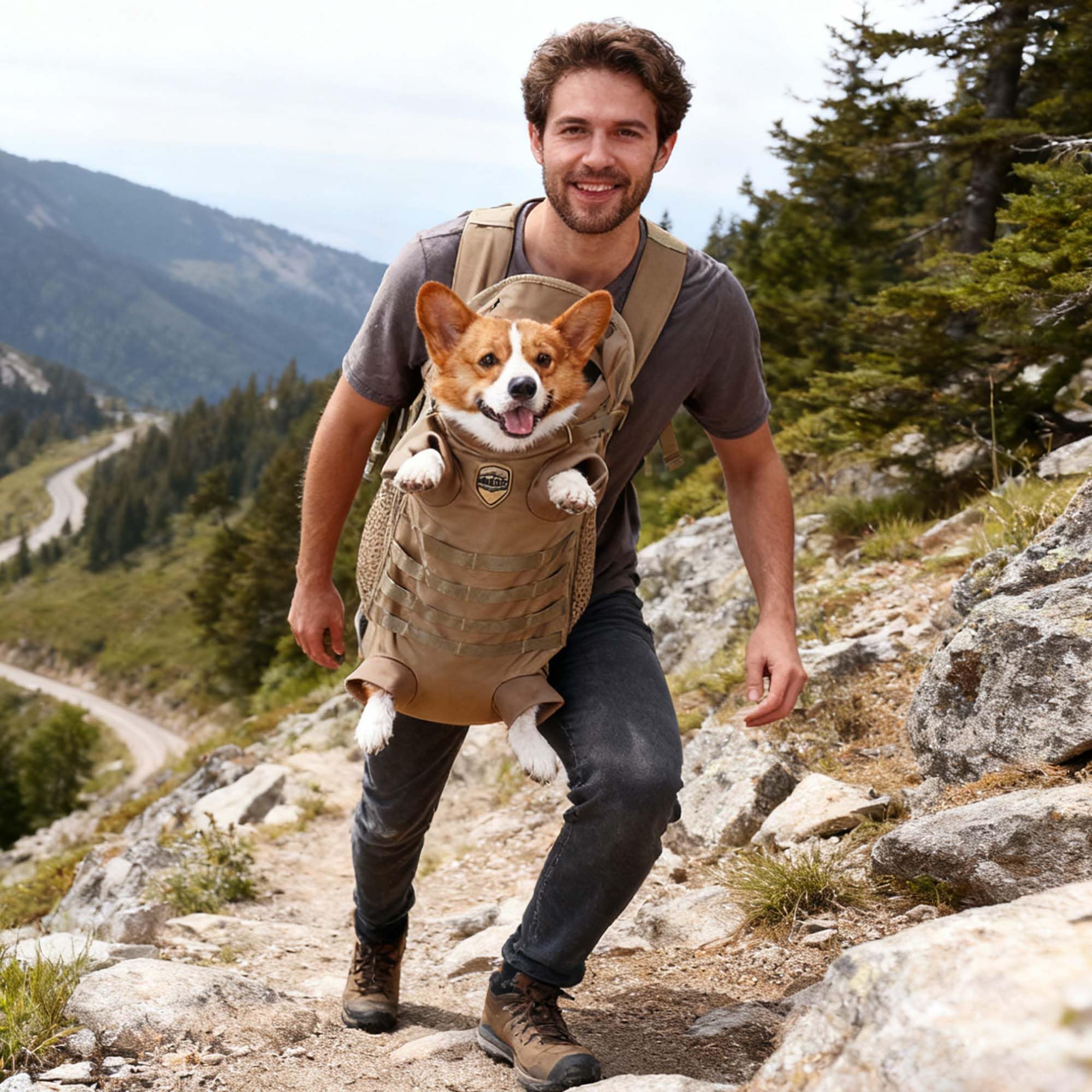 FLAdorepet dog carrier tactical backpack padded straps reduce shoulder strain
