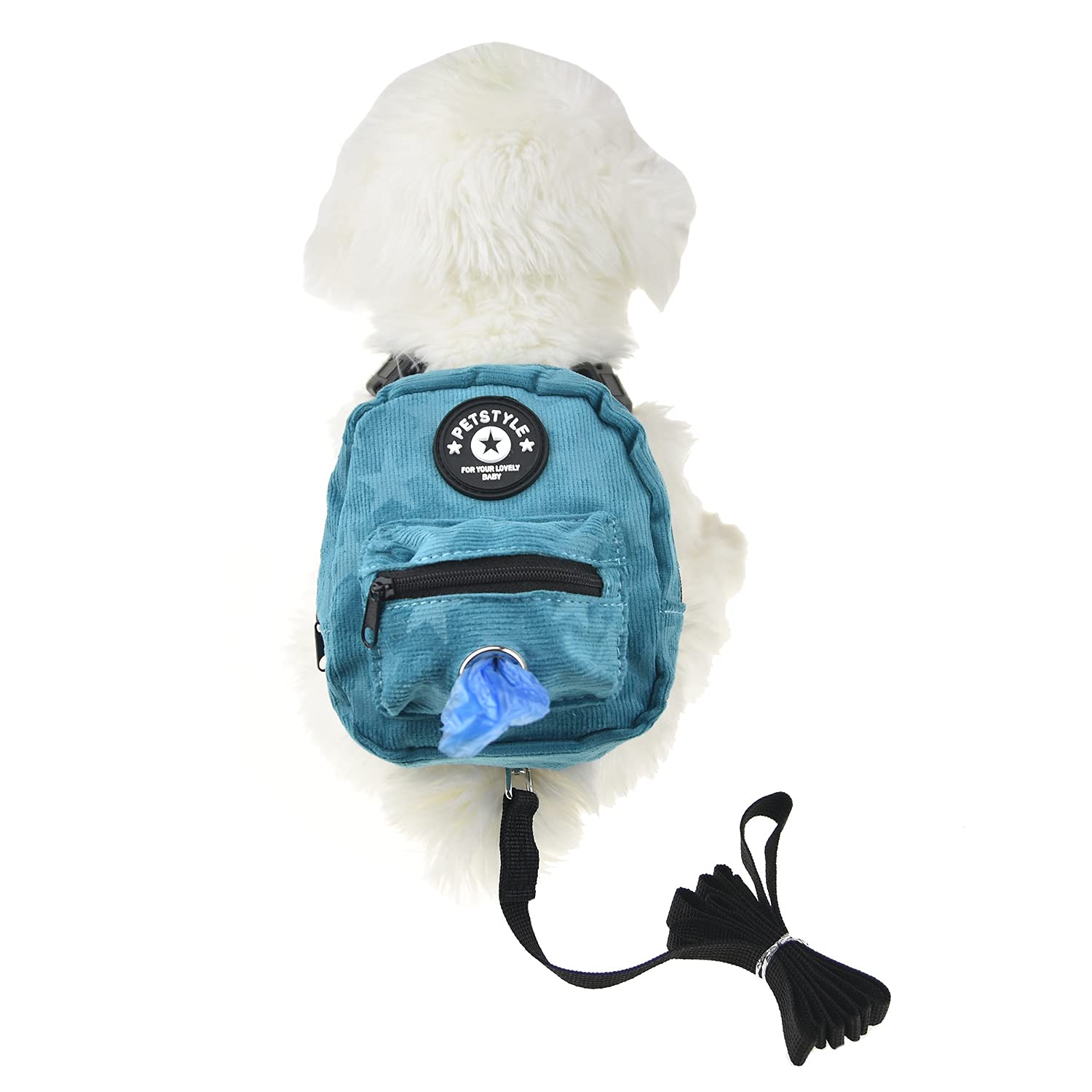 FLAdorepet mochila para perro con correa integrada, paseos sin manos