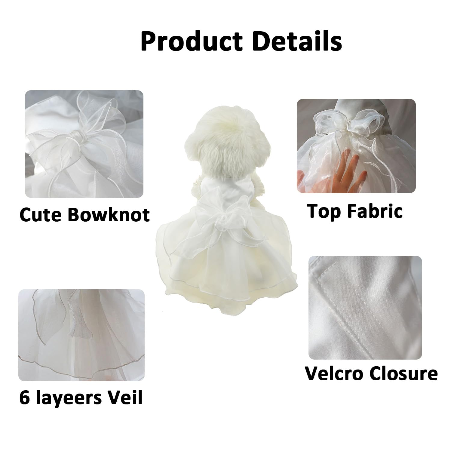 FLAdorepet pet dress for weddings and parties, indoor/outdoor wear