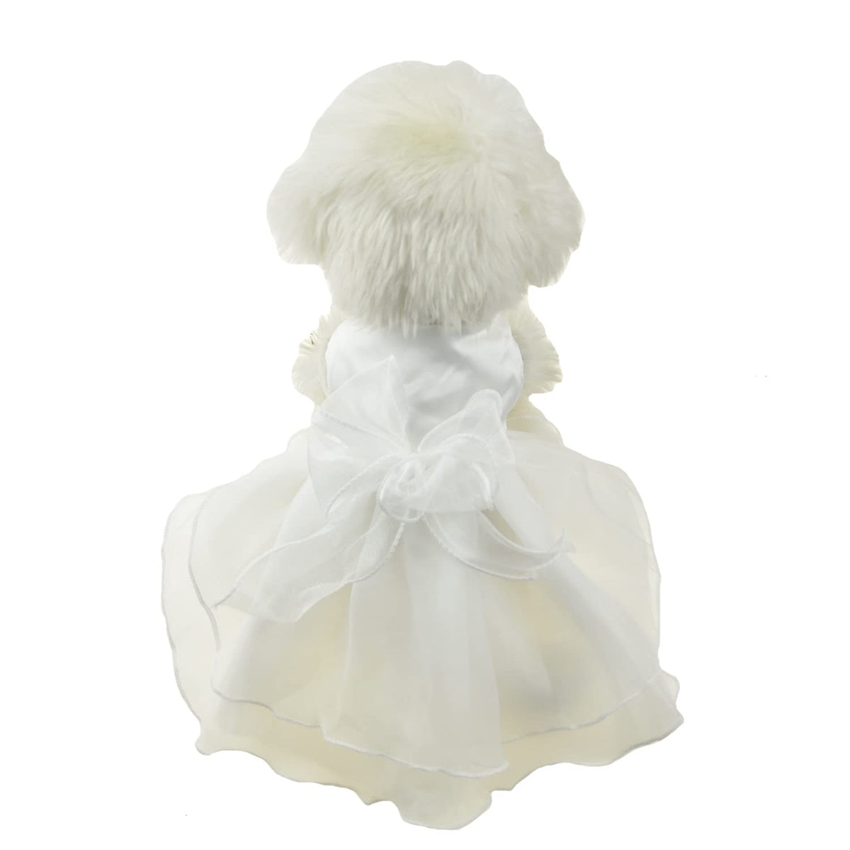 FLAdorepet white dress tutu bowknot for small dogs at weddings