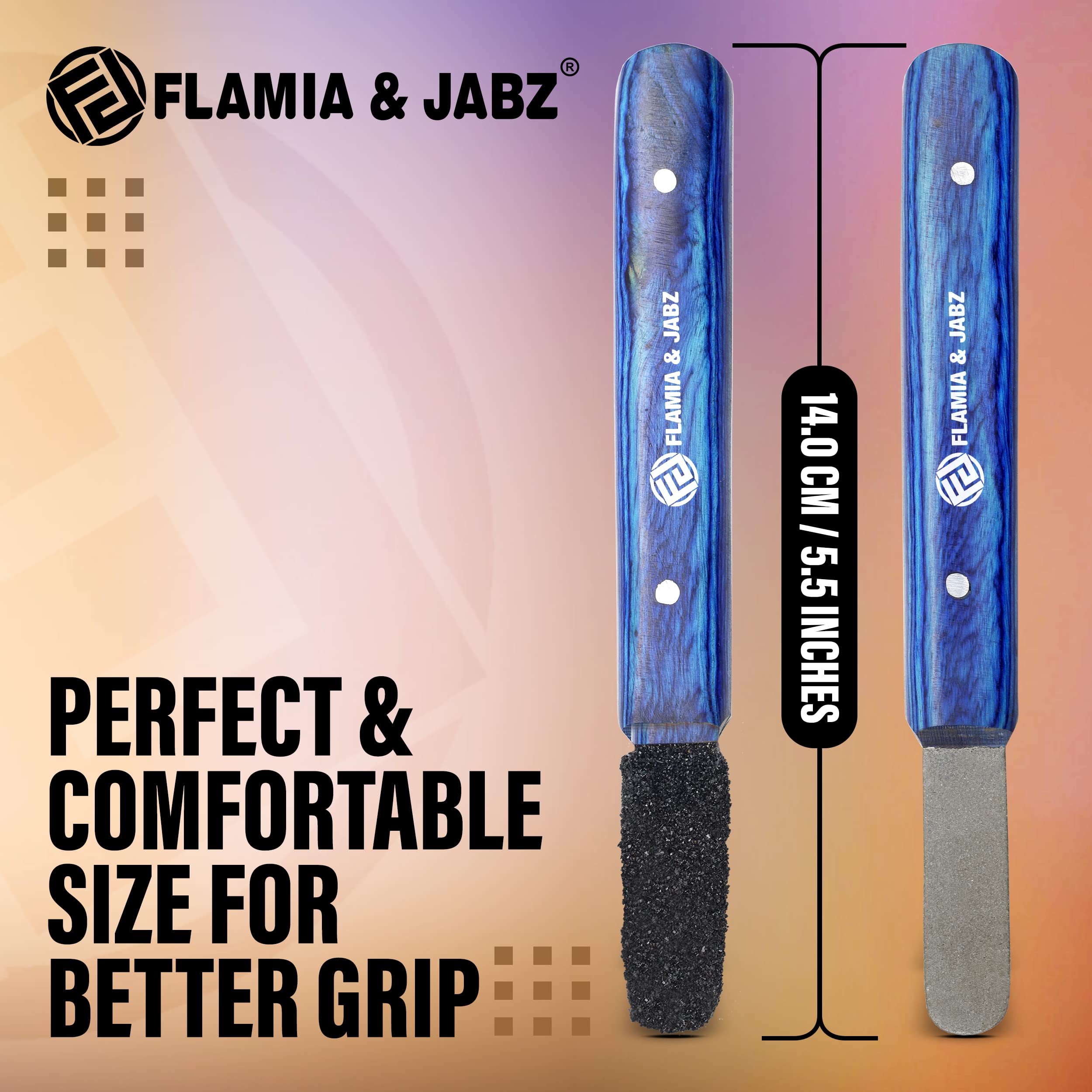 FLAMIA & JABZ stripping tool detailing between eyes for precise grooming