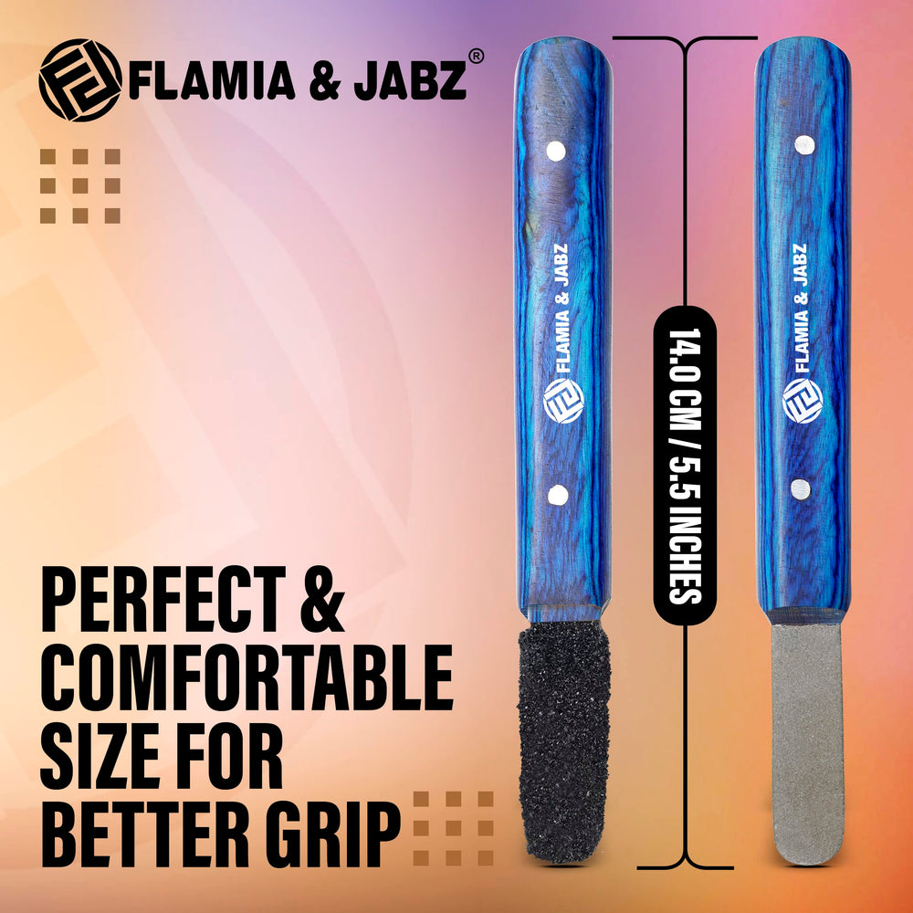 FLAMIA & JABZ stripping tool detailing between eyes for precise grooming