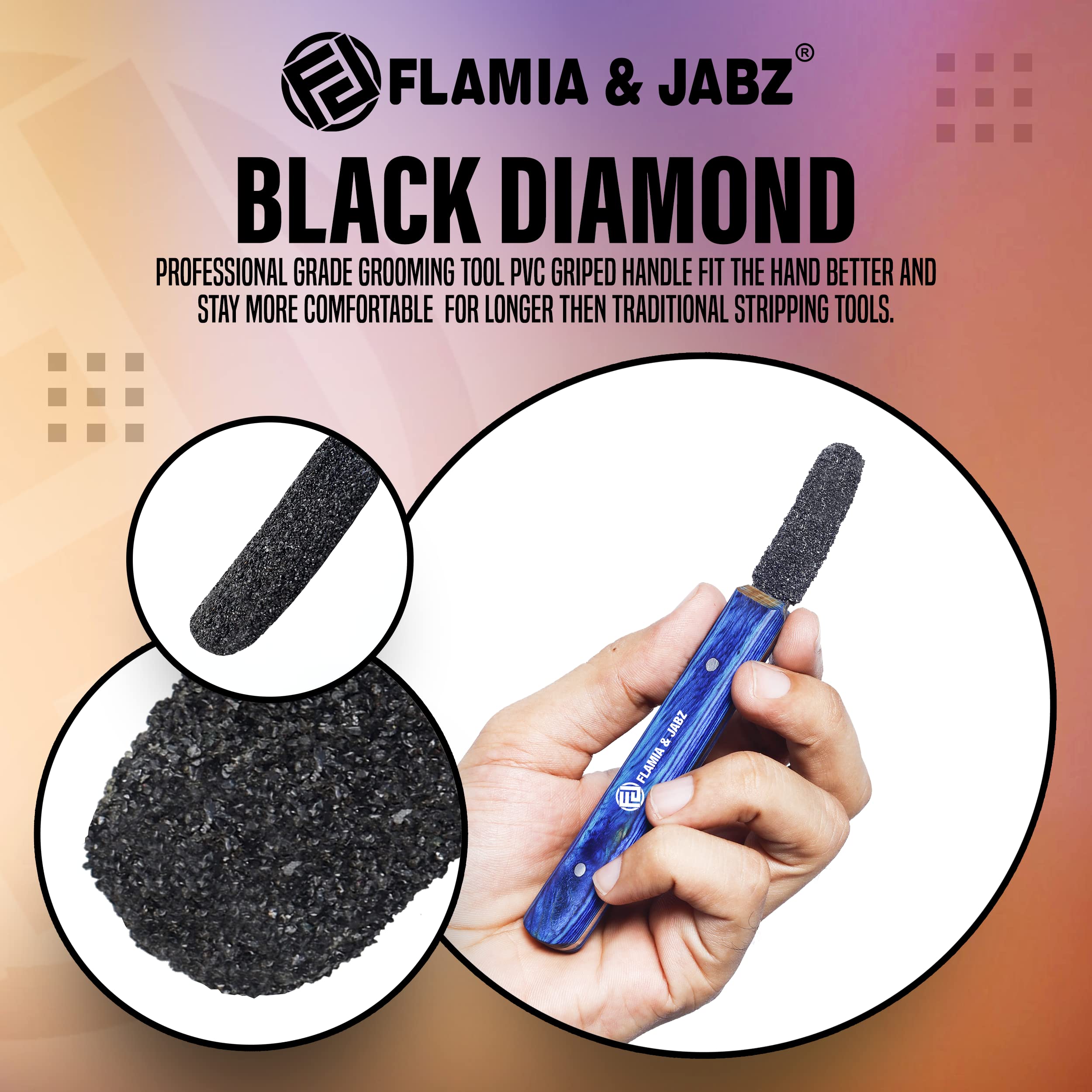 FLAMIA & JABZ stripping tool detailing on ears, sides, and tail