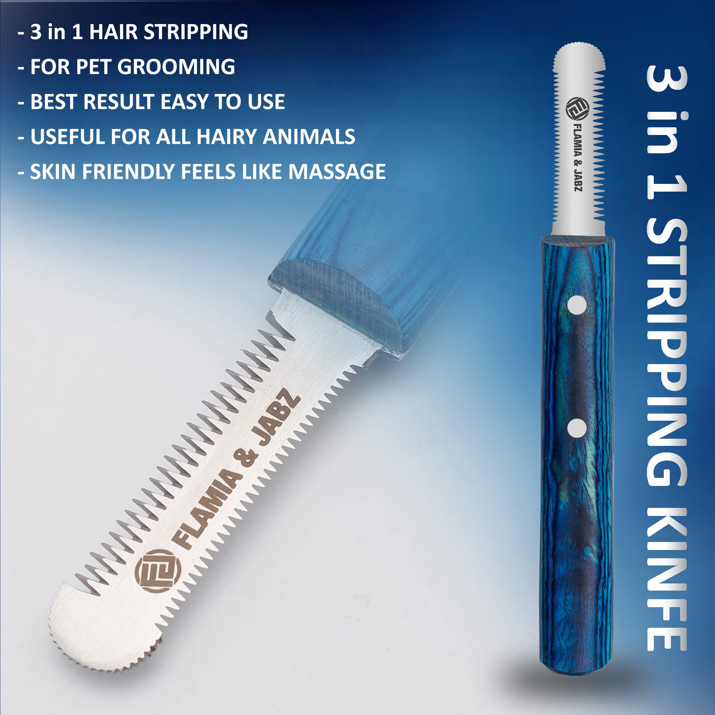 FLAMIA & JABZ right-handed design fits most groomers for predictable handling