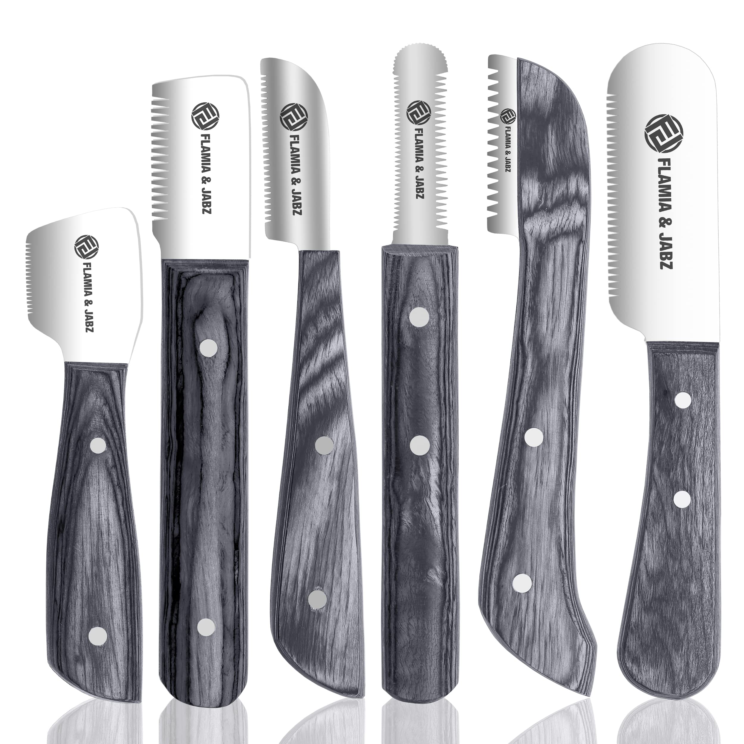 FLAMIA & JABZ professional stripping knife kit in action for pet grooming