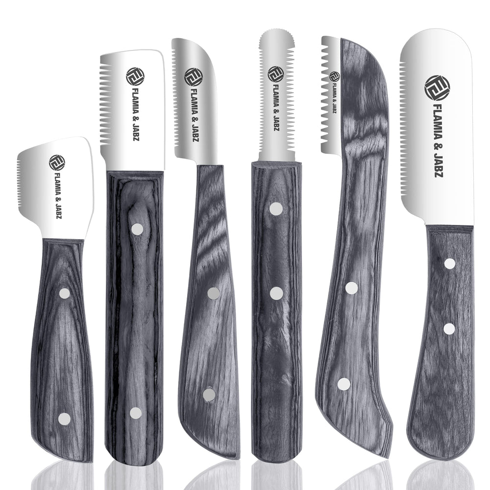FLAMIA & JABZ professional stripping knife kit in action for pet grooming
