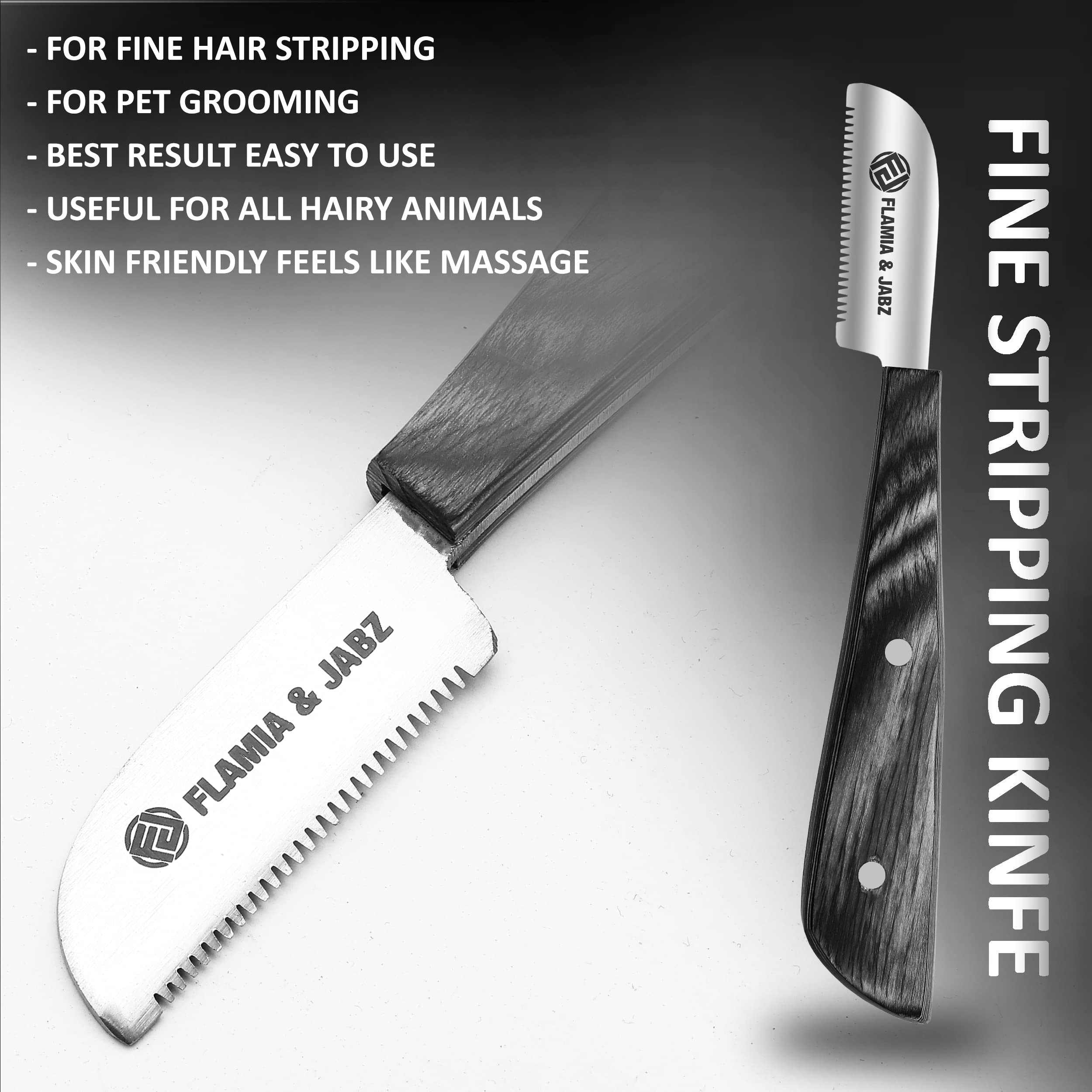 FLAMIA & JABZ stripping knife kit packaging shows professional-quality tools