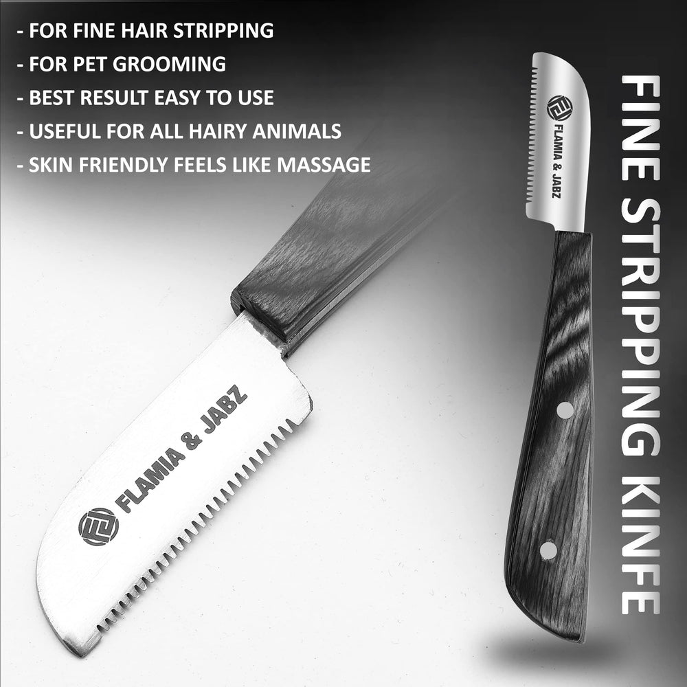 FLAMIA & JABZ stripping knife kit packaging shows professional-quality tools