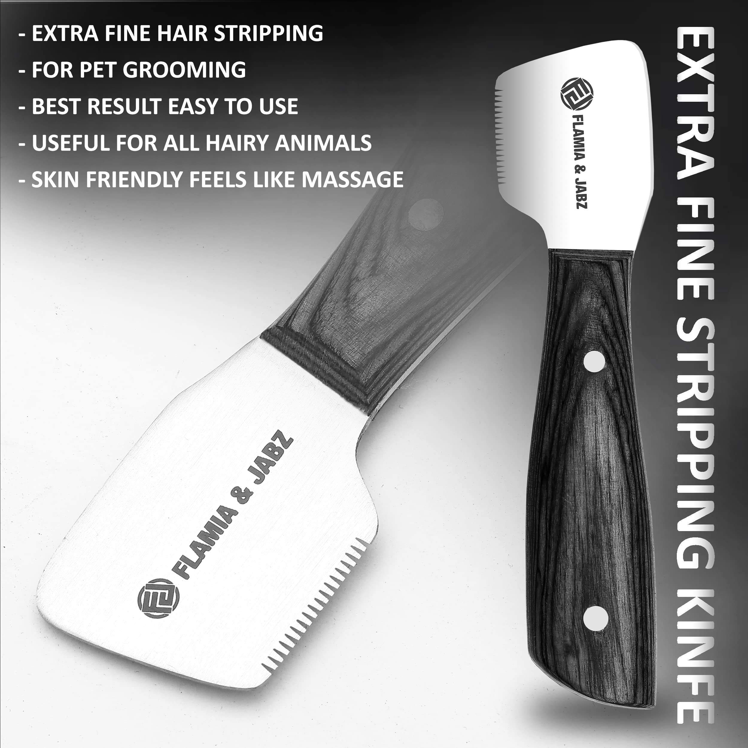 FLAMIA & JABZ stripping knife right-handed design for one-handed control