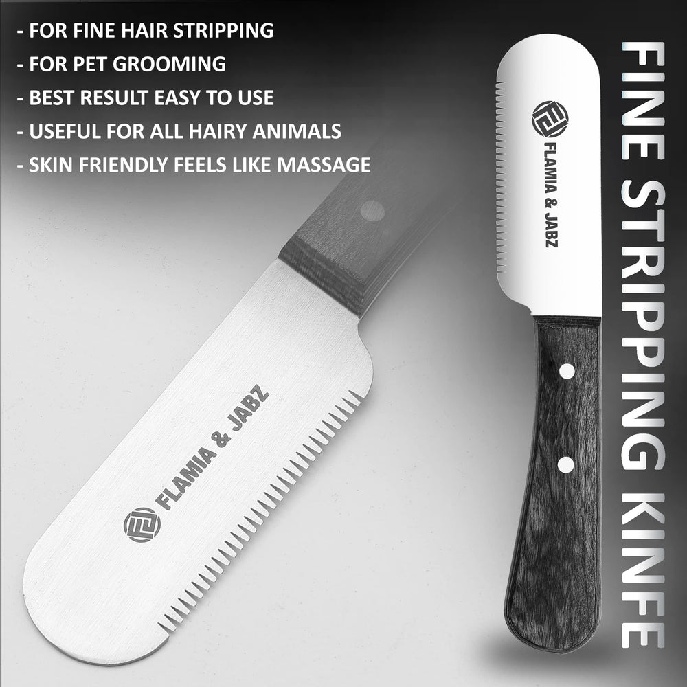 FLAMIA & JABZ stripping knife stainless steel blade for durable grooming