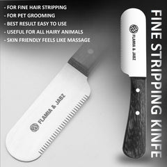 FLAMIA & JABZ stripping knife stainless steel blade for durable grooming