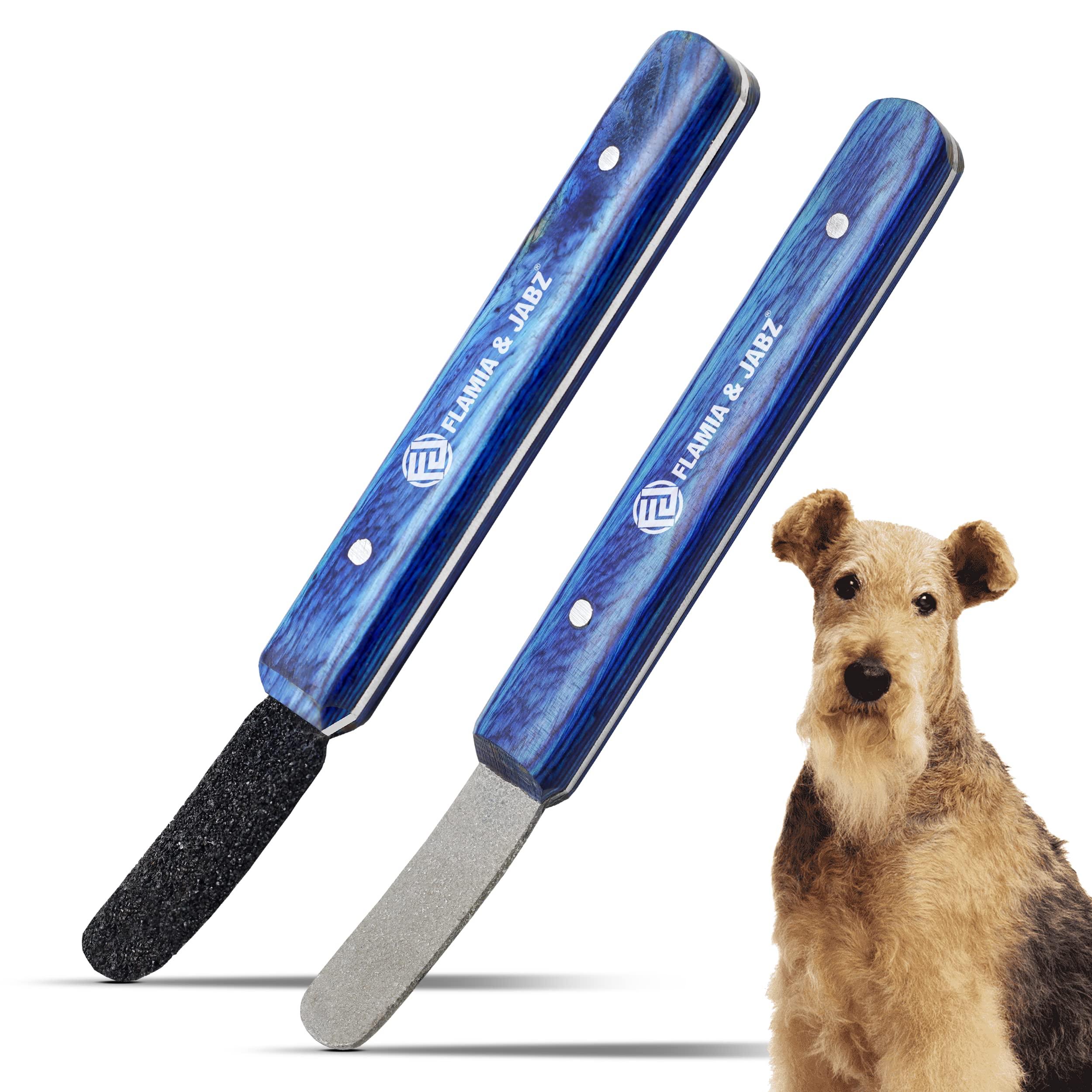 FLAMIA & JABZ stripping tool with coarse diamond edge for precise coat stripping