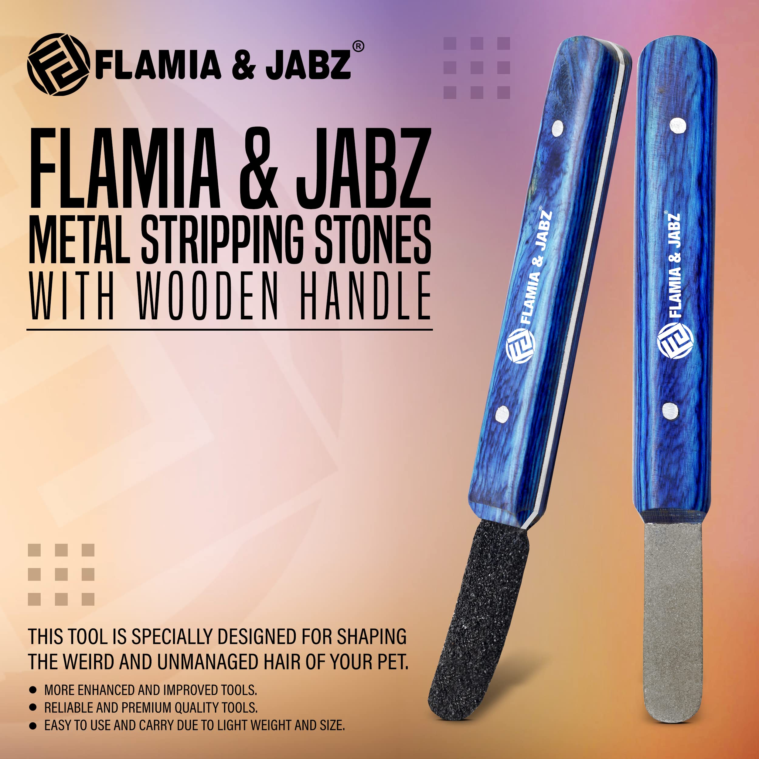 FLAMIA & JABZ stripping tool with fine diamond edge for finishing touches