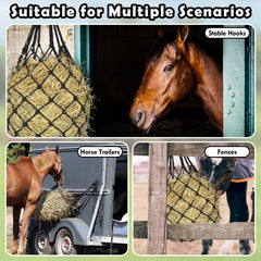 Flantor hay net includes gloves, protecting hands during filling.