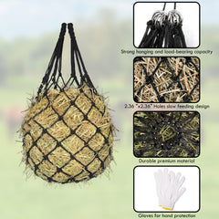 Flantor hay net for trailer use, easy setup on the go.