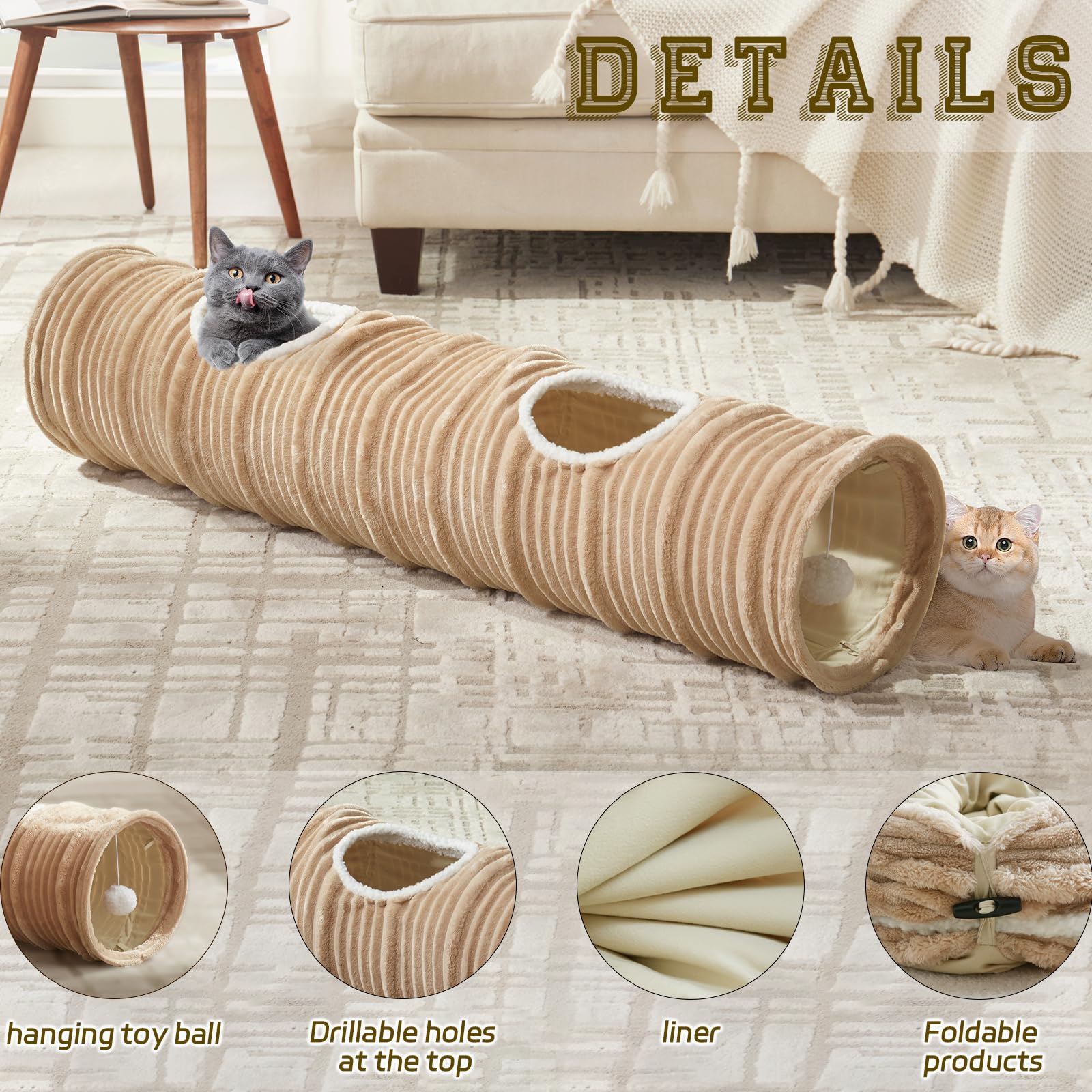 Flashing Fire cat tunnel peephole lets cats peek and observe while exploring