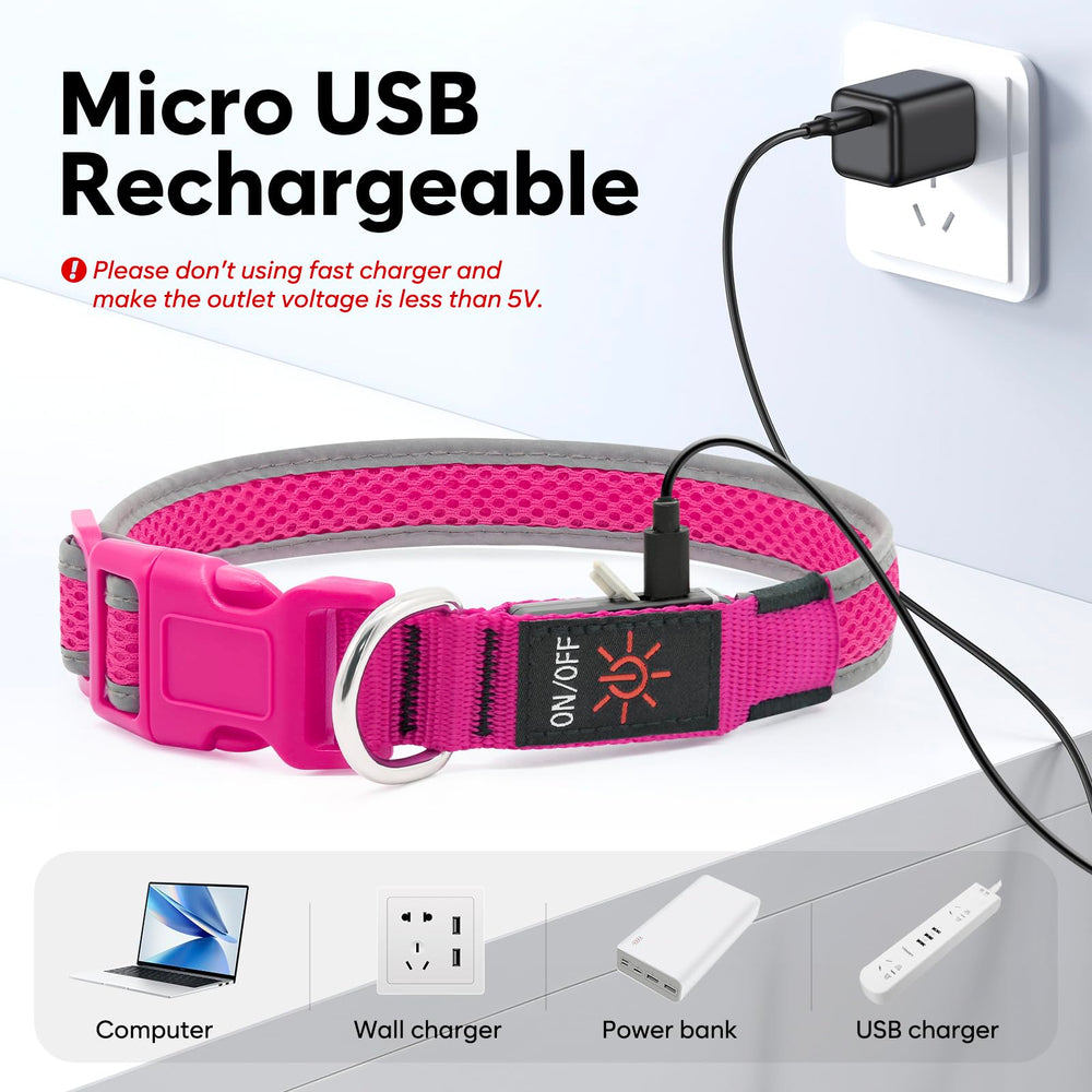 Flashseen LED dog collar uses lightweight nylon for comfortable wear