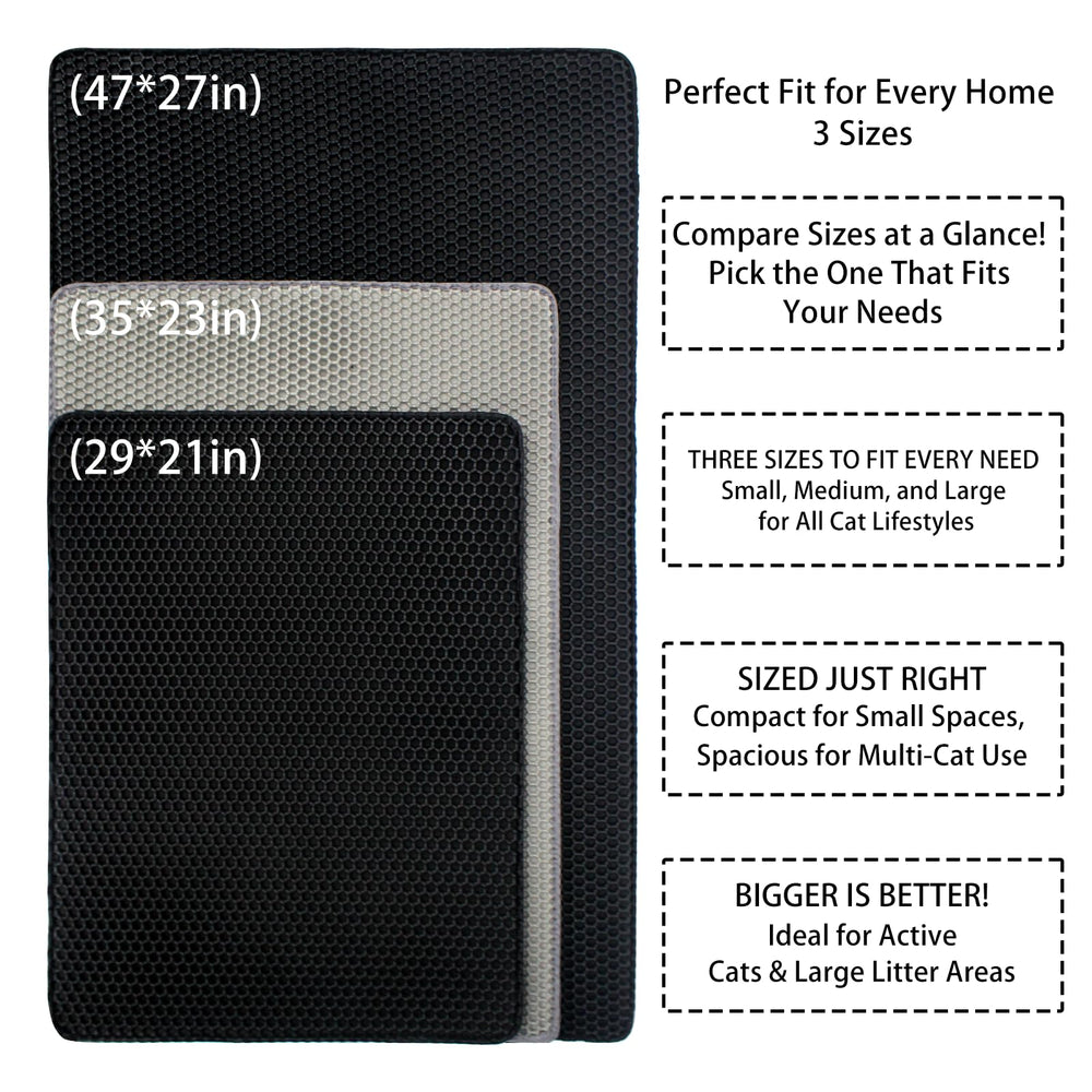 Flasidu cat litter mat easy-clean surface simplifies quick mess removal.
