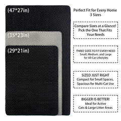 Flasidu cat litter mat easy-clean surface simplifies quick mess removal.