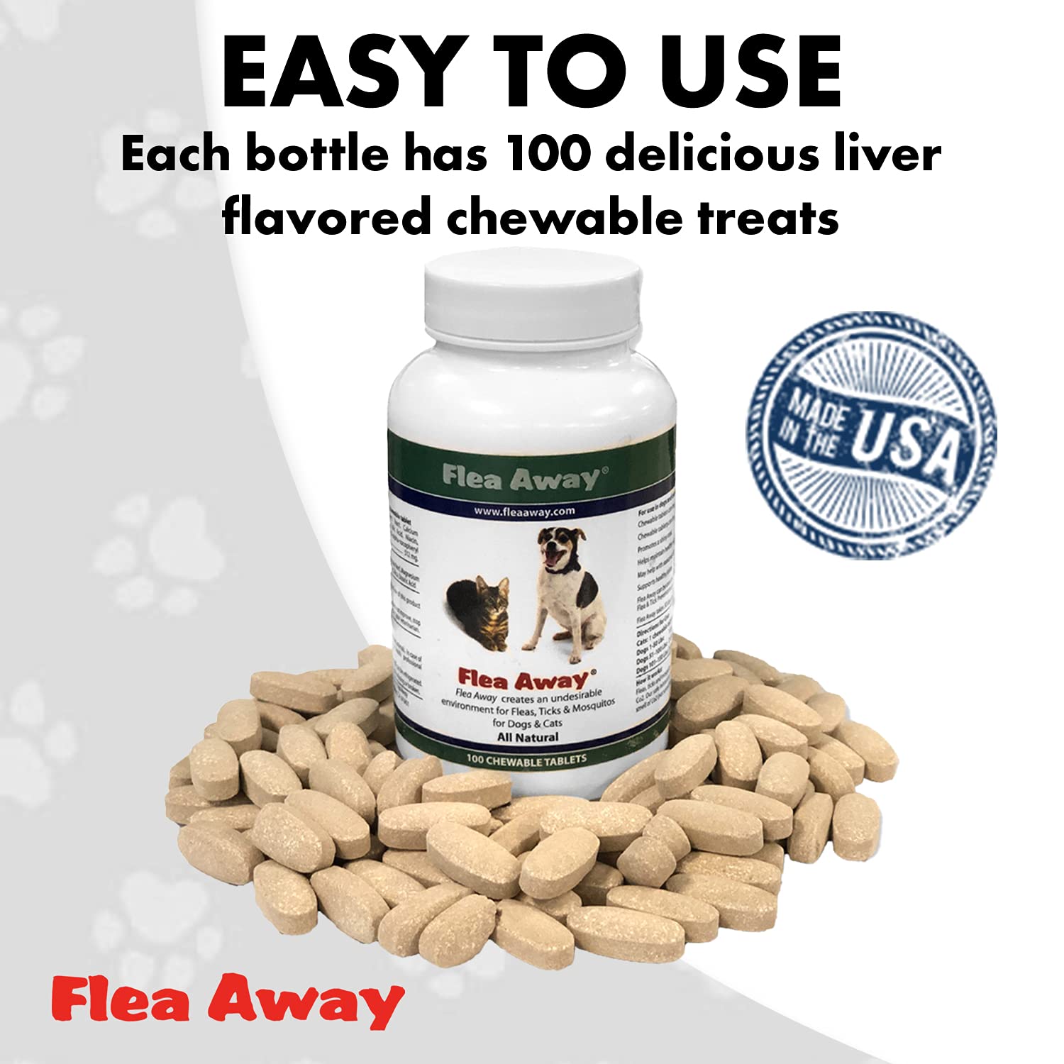 Flea Away promotes healthier skin and shinier coat with regular use.