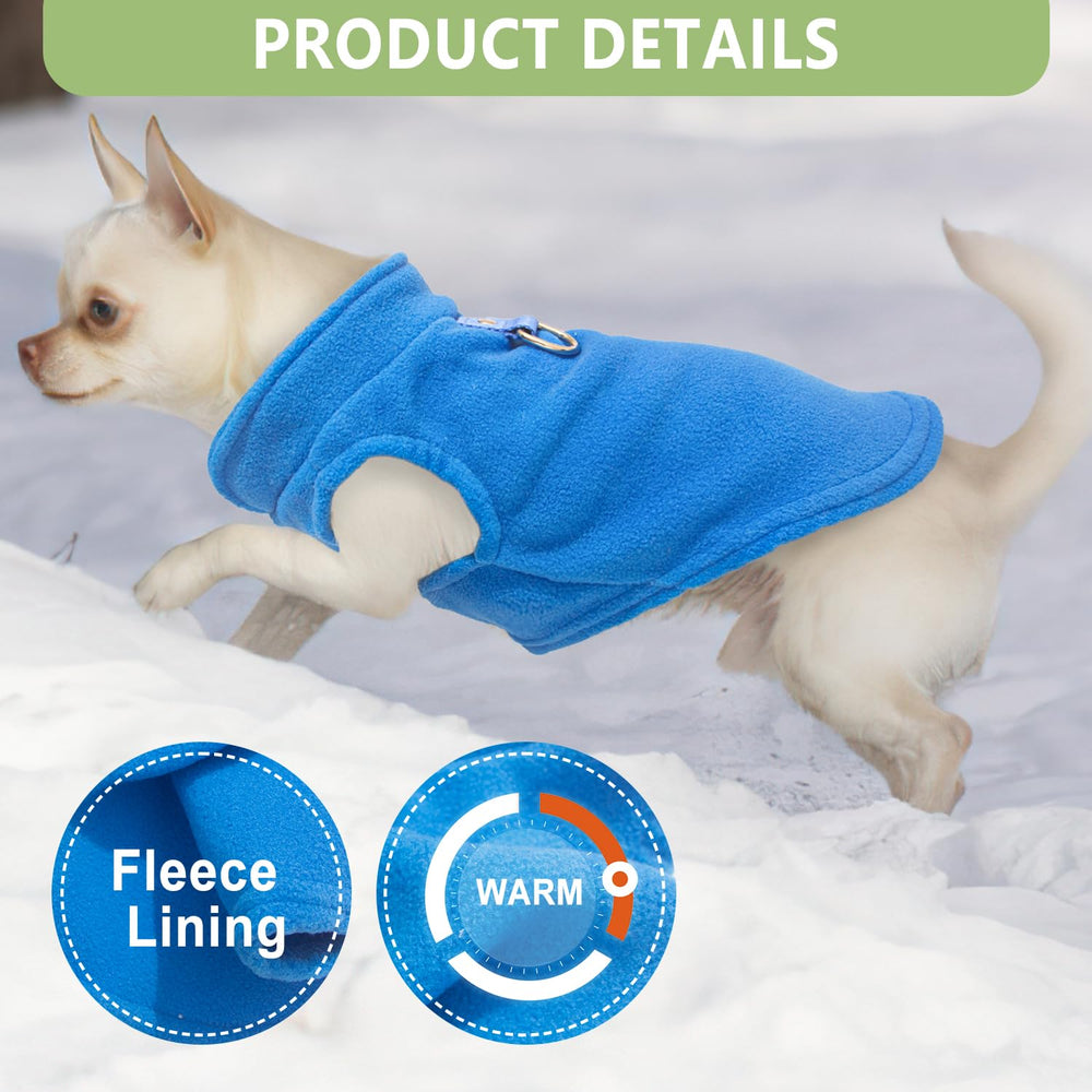 fleece-dog-sweater-sleeveless-pull-over shows quick dressing and full movement