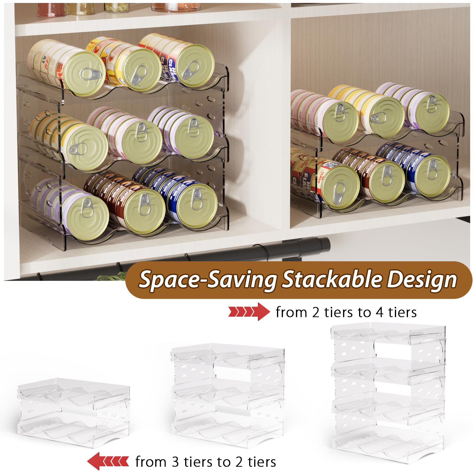 Flenpptly holds 60 cans capacity image highlighting space-saving capability