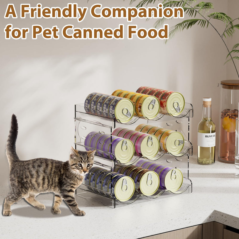 Flenpptly pantry storage keeps pet and human canned items neatly organized