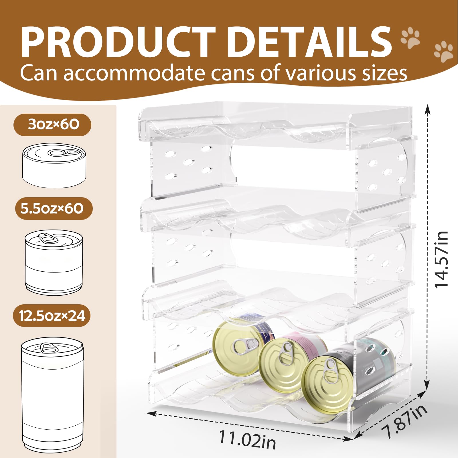 Flenpptly transparent can organizer in pantry showing visible flavors and stock