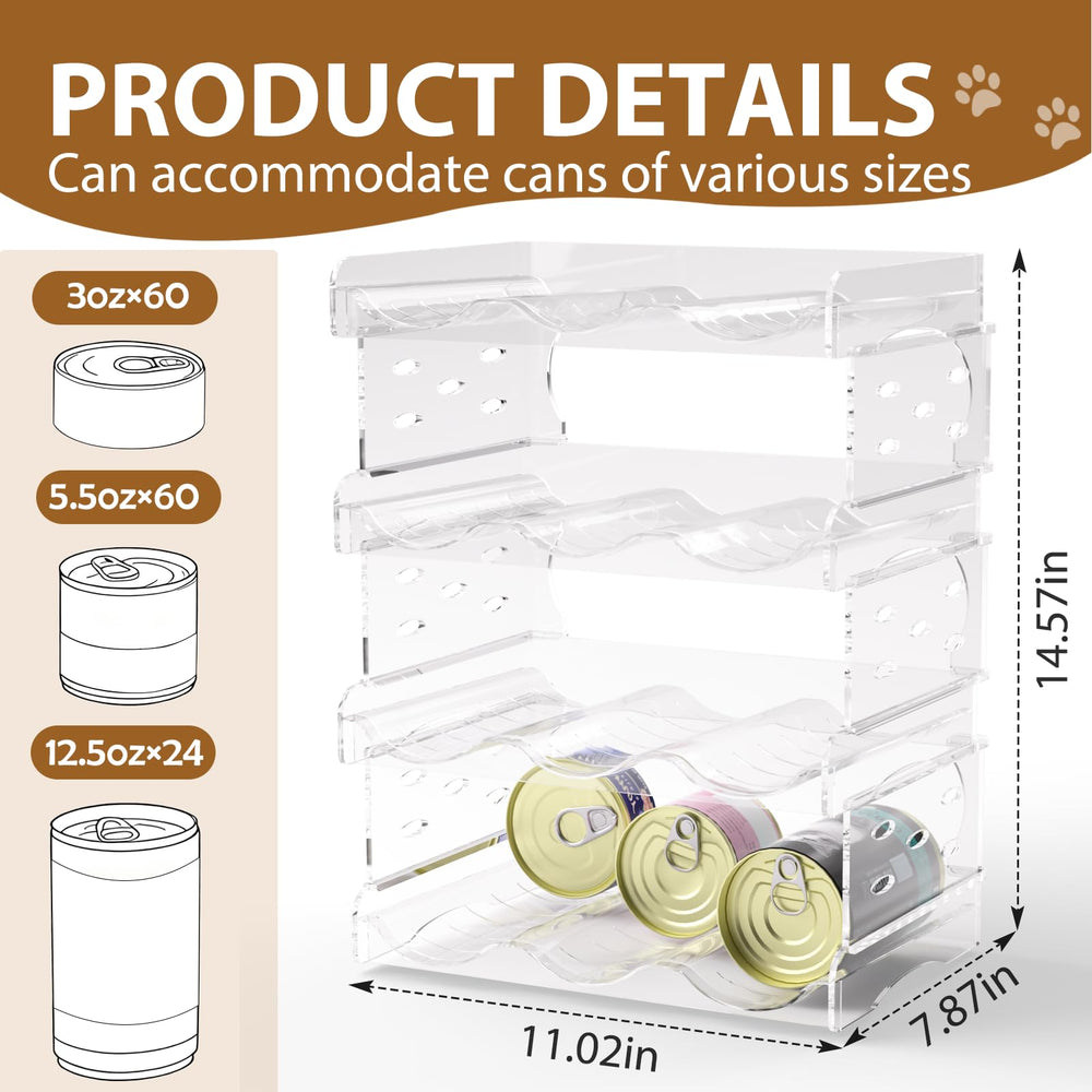 Flenpptly transparent can organizer in pantry showing visible flavors and stock