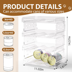 Flenpptly transparent can organizer in pantry showing visible flavors and stock