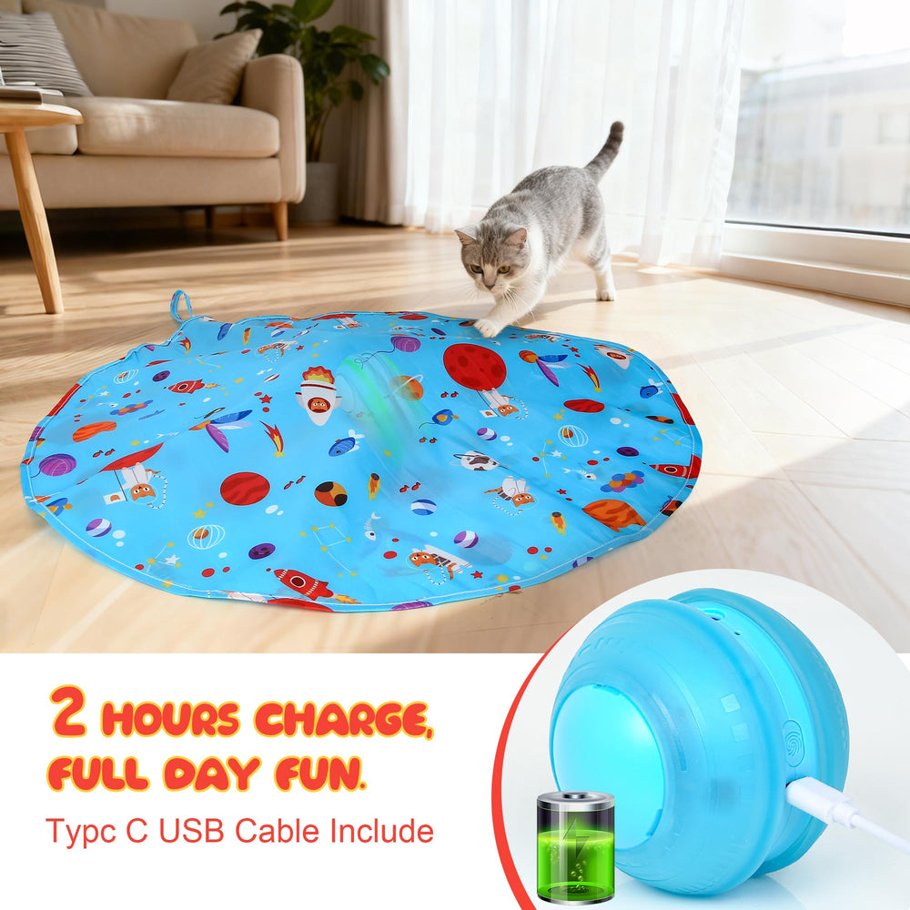 FLERDMAU two chase modes blue lures cats with dynamic movement.