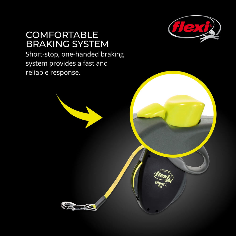 flexi giant tape retractable leash 26ft black durable construction for daily use
