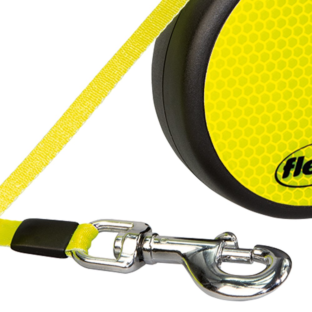 FLEXI Neon Reflect ergonomic handle with one-handed braking for quick adjustments.