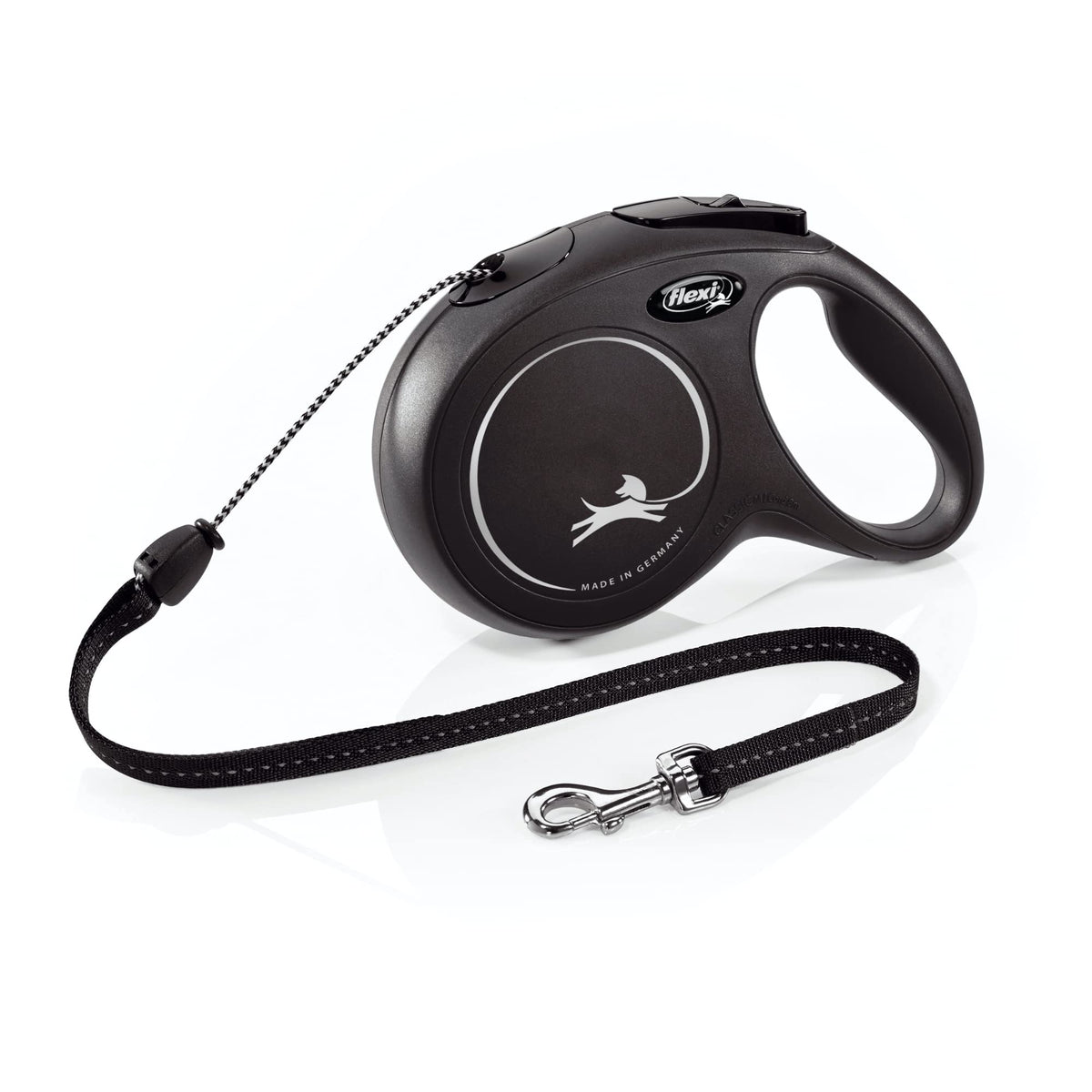FLEXI New Classic cord leash 26ft black extended for confident, smooth walks.