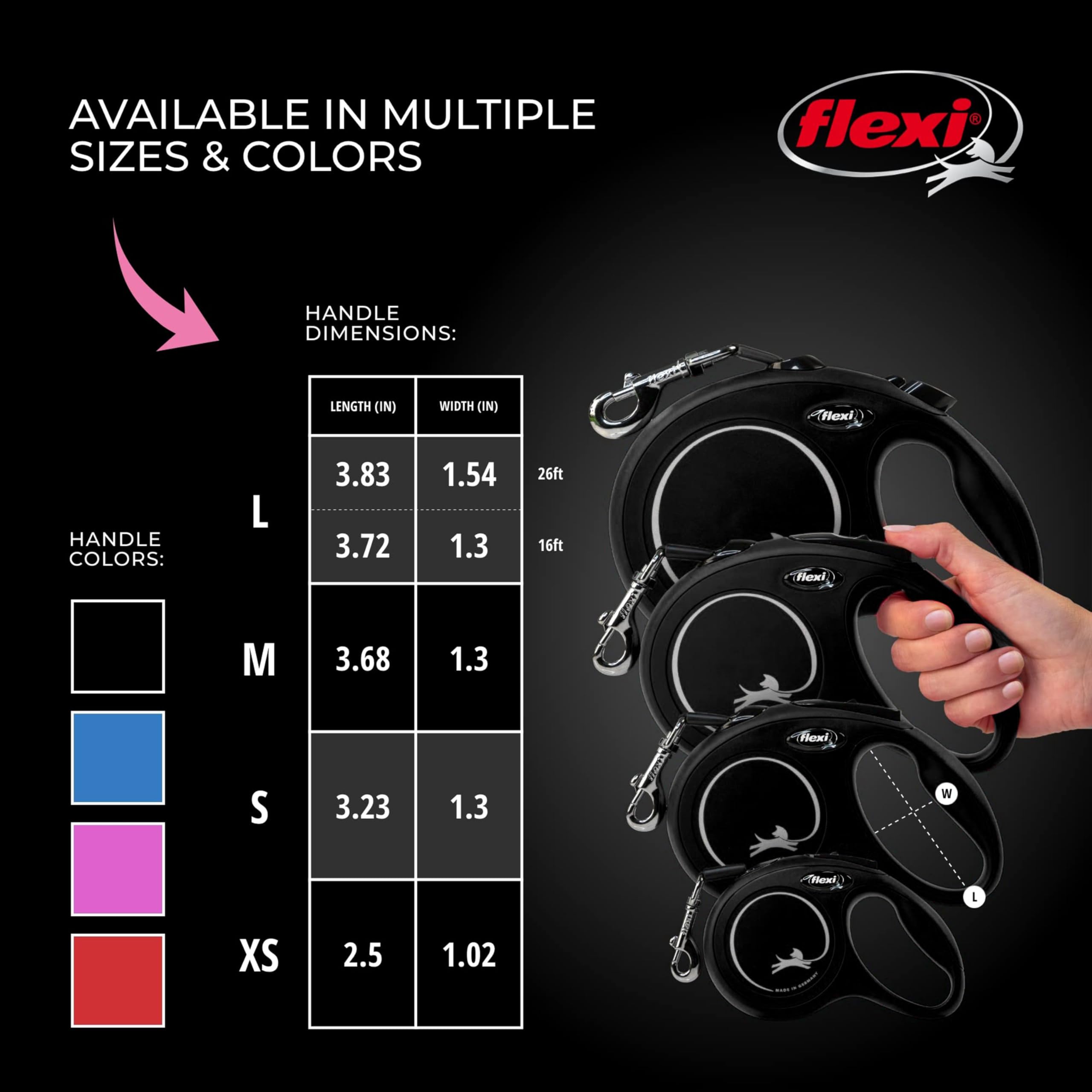 FLEXI New Classic tangle-free design for smooth retraction.