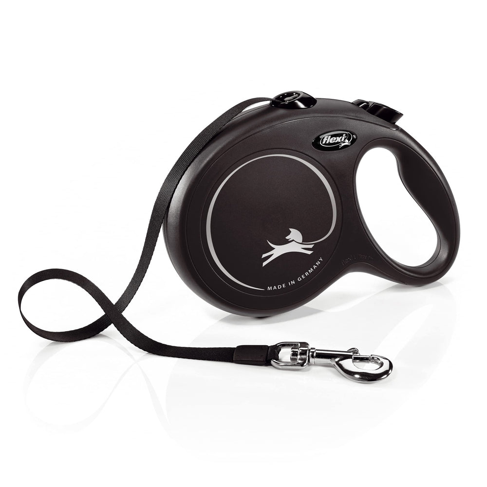 FLEXI New Classic tape leash 26ft black for large dogs enabling long-range walks