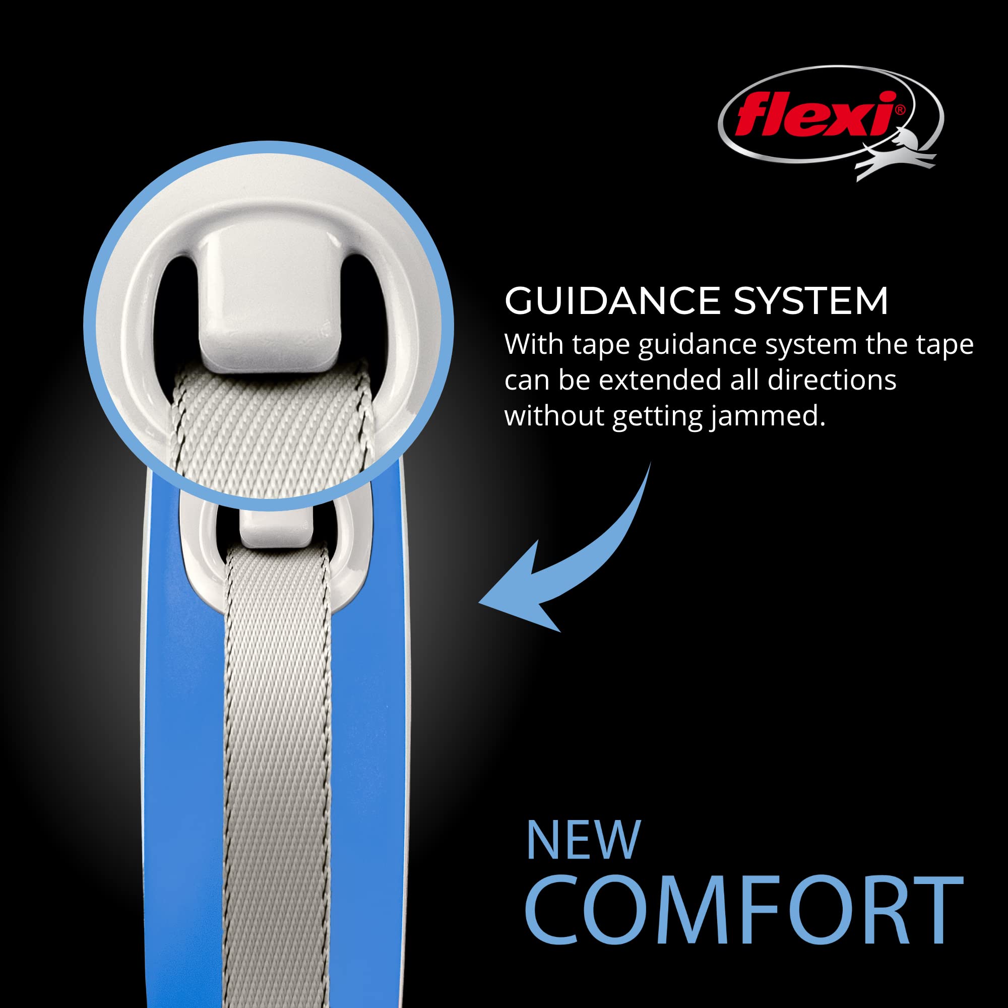 FLEXI New Comfort ergonomic handle reduces fatigue on long walks