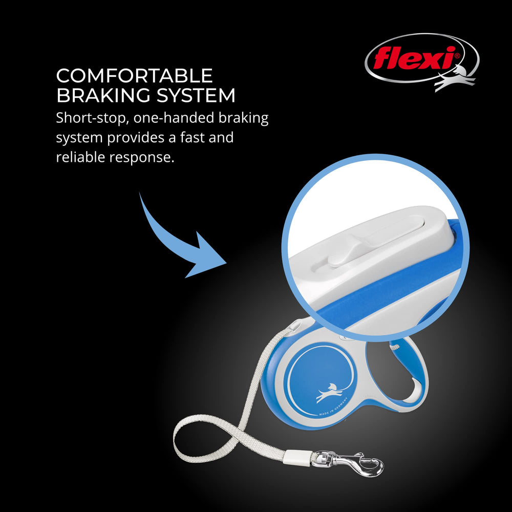 FLEXI New Comfort 360° tape guidance prevents tangles during walks
