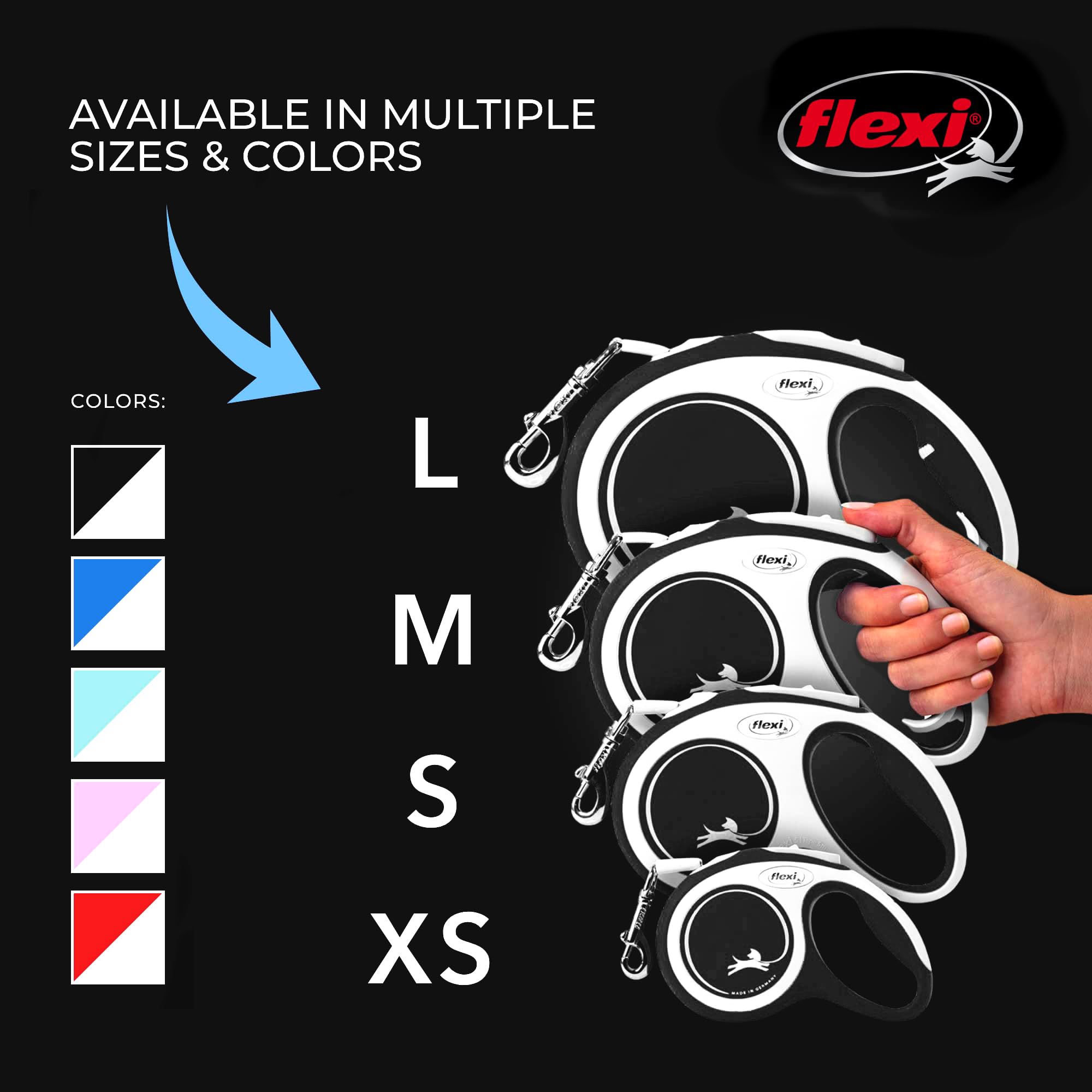 FLEXI leash close-up highlighting premium materials and durability.