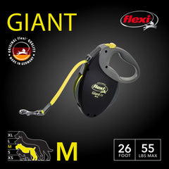 Flexi leash showing one-handed brake control for easy stopping.