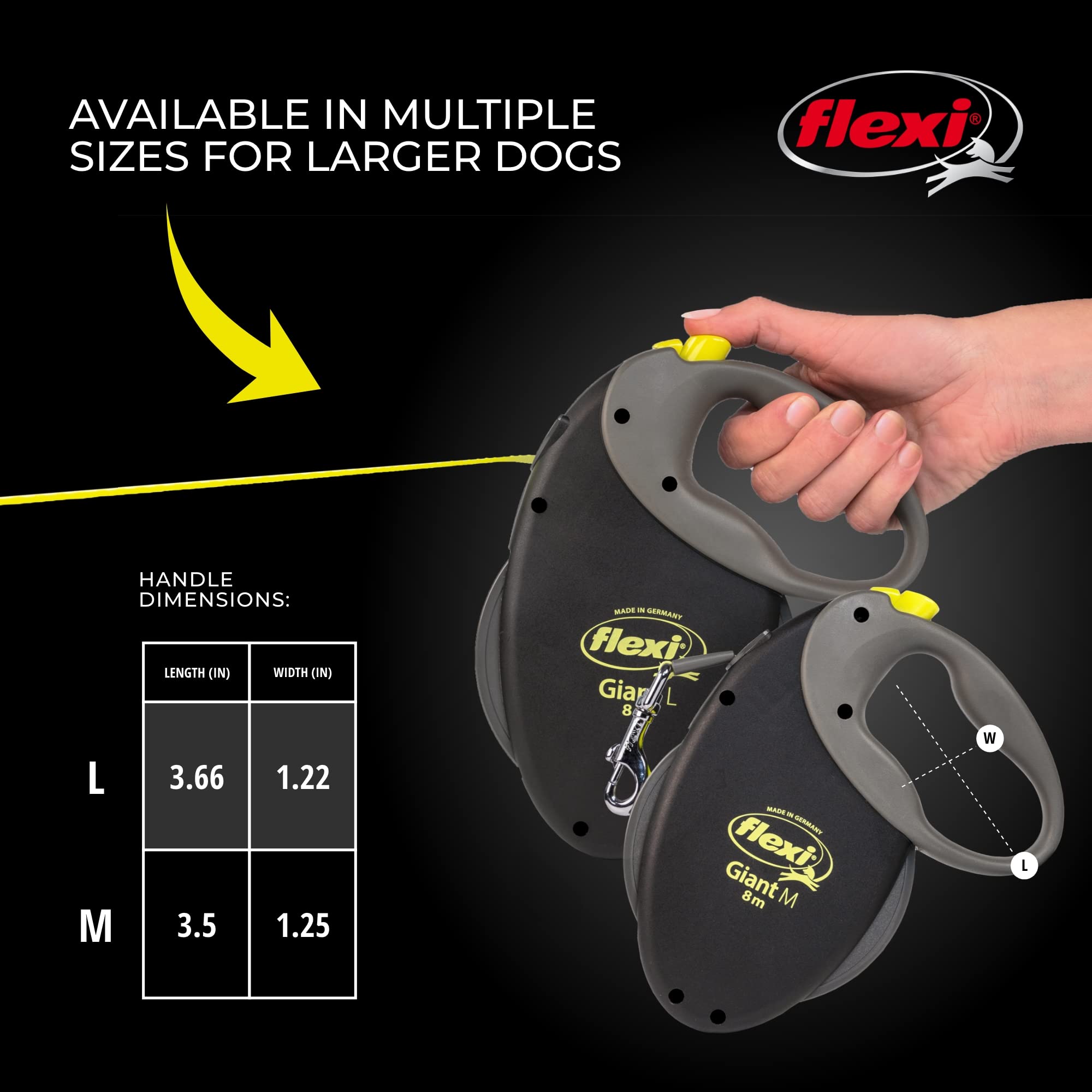 Flexi tangle-free design supports smooth extension and retraction on walks.