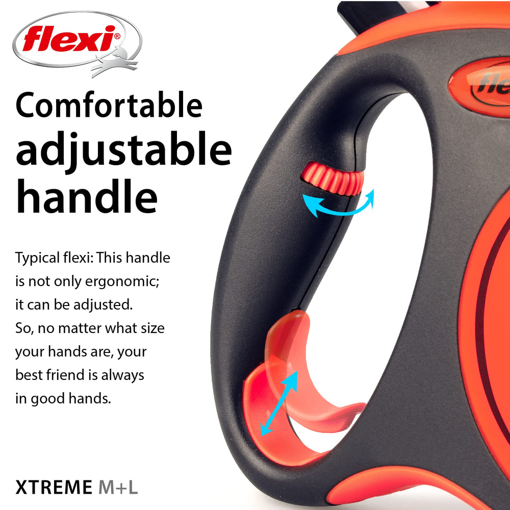 FLEXI Xtreme ergonomic handle provides comfortable grip on long walks.