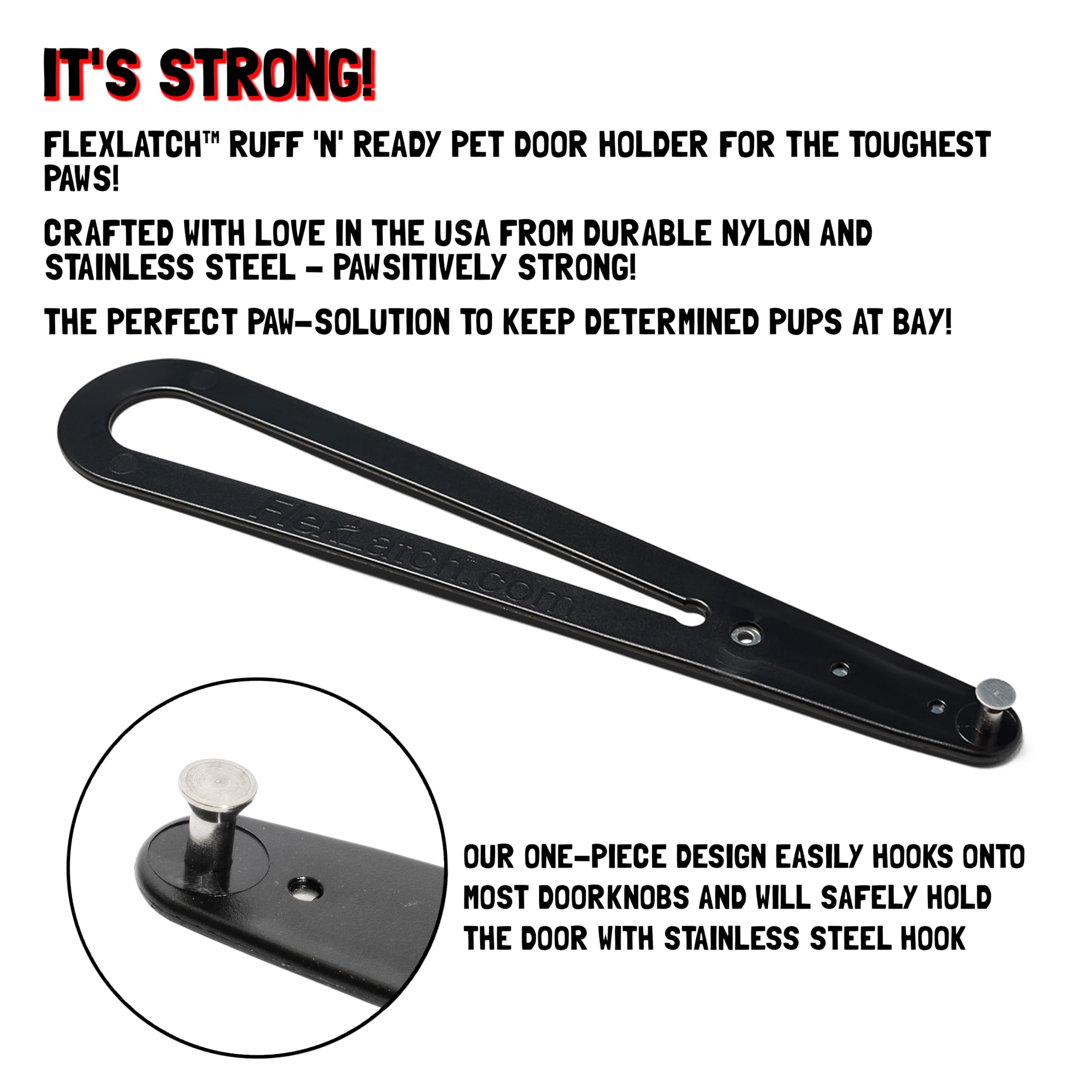 FlexLatch cat entry view highlights accessible cat-friendly passage.