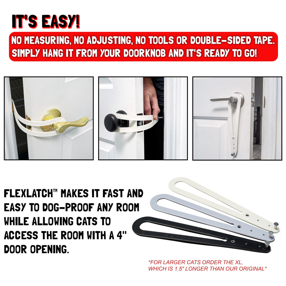 FlexLatch in dog barrier use-case shows pet access control.